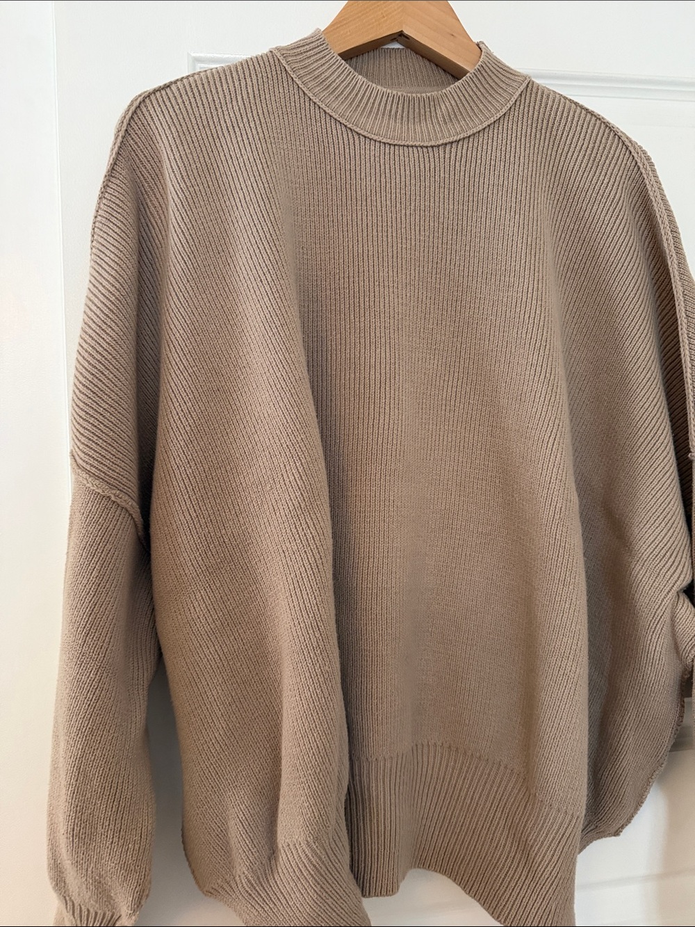 Free People Cozy Taupe Mock Neck Sweater - Picture 2 of 5